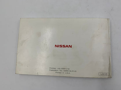 2005 Nissan Altima Owners Manual OEM D04B65006