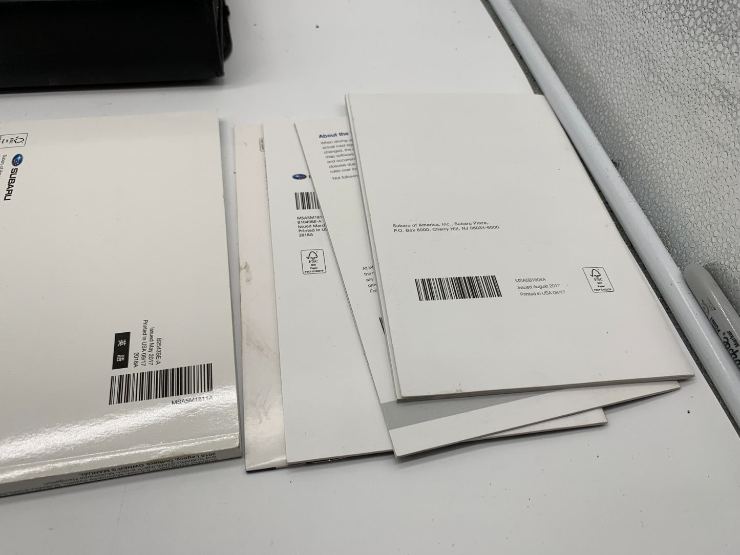 2018 Subaru Legacy Owners Manual Set with Case OEM A01B44008