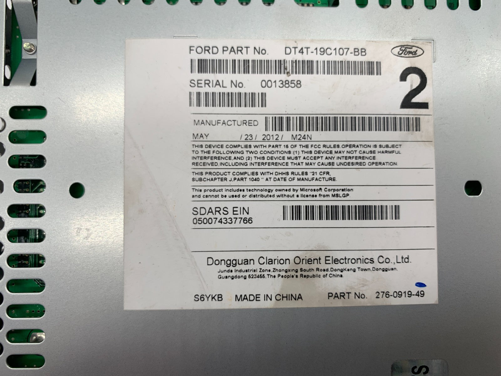 2013-2014 Ford Edge AM FM CD Player Radio Receiver OEM C03B24013