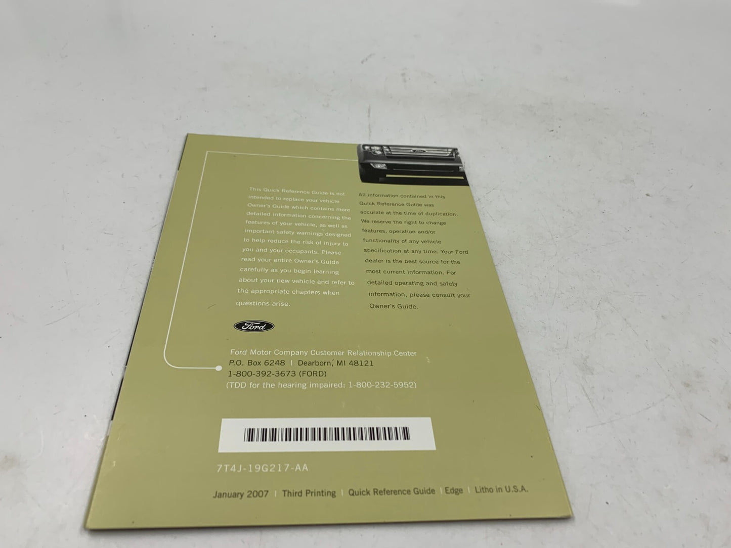 2007 Ford Edge Owners Manual Set with Case OEM E03B34081