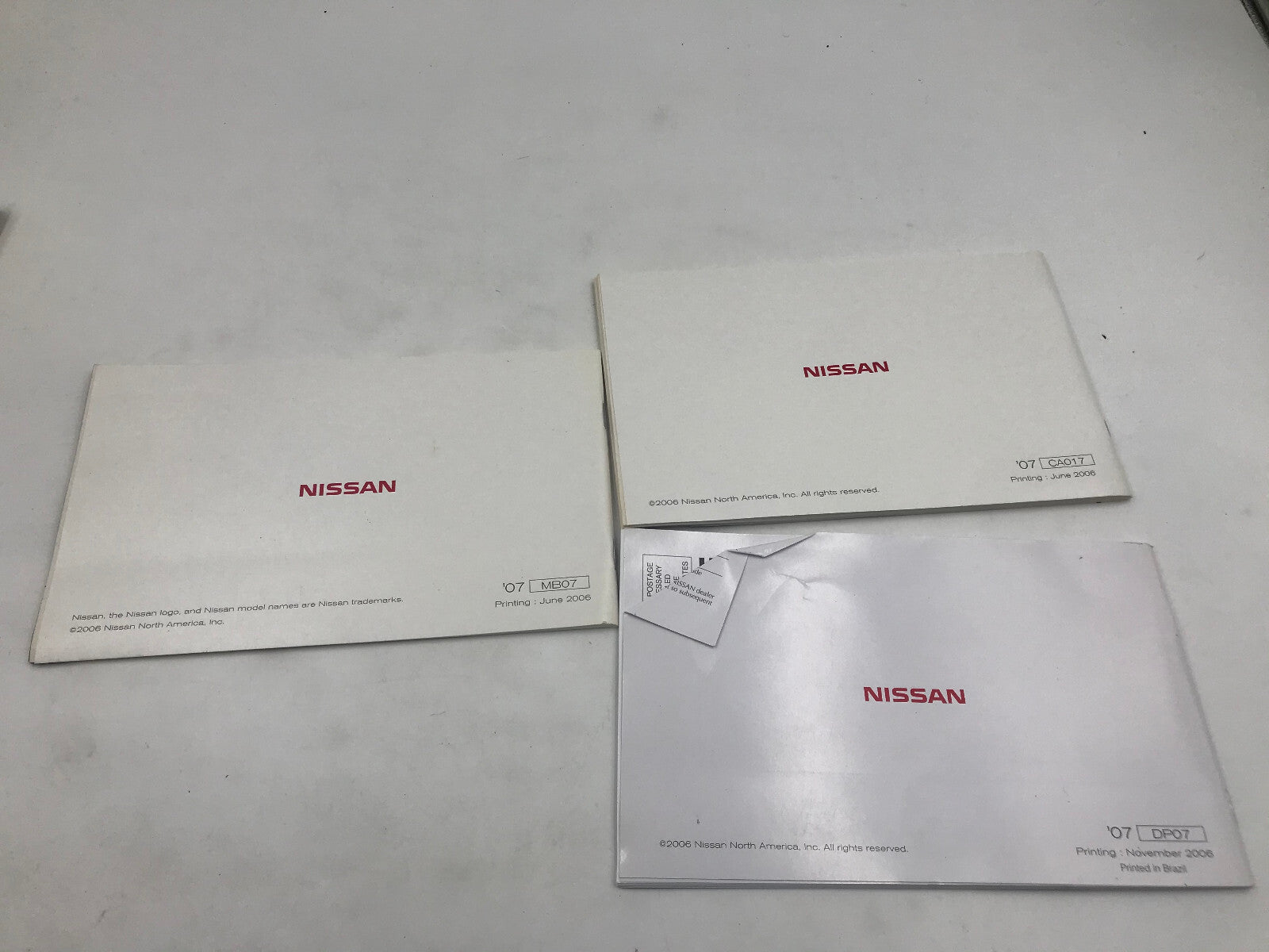 2007 Nissan Sentra Owners Manual Set with Case OEM D02B61008