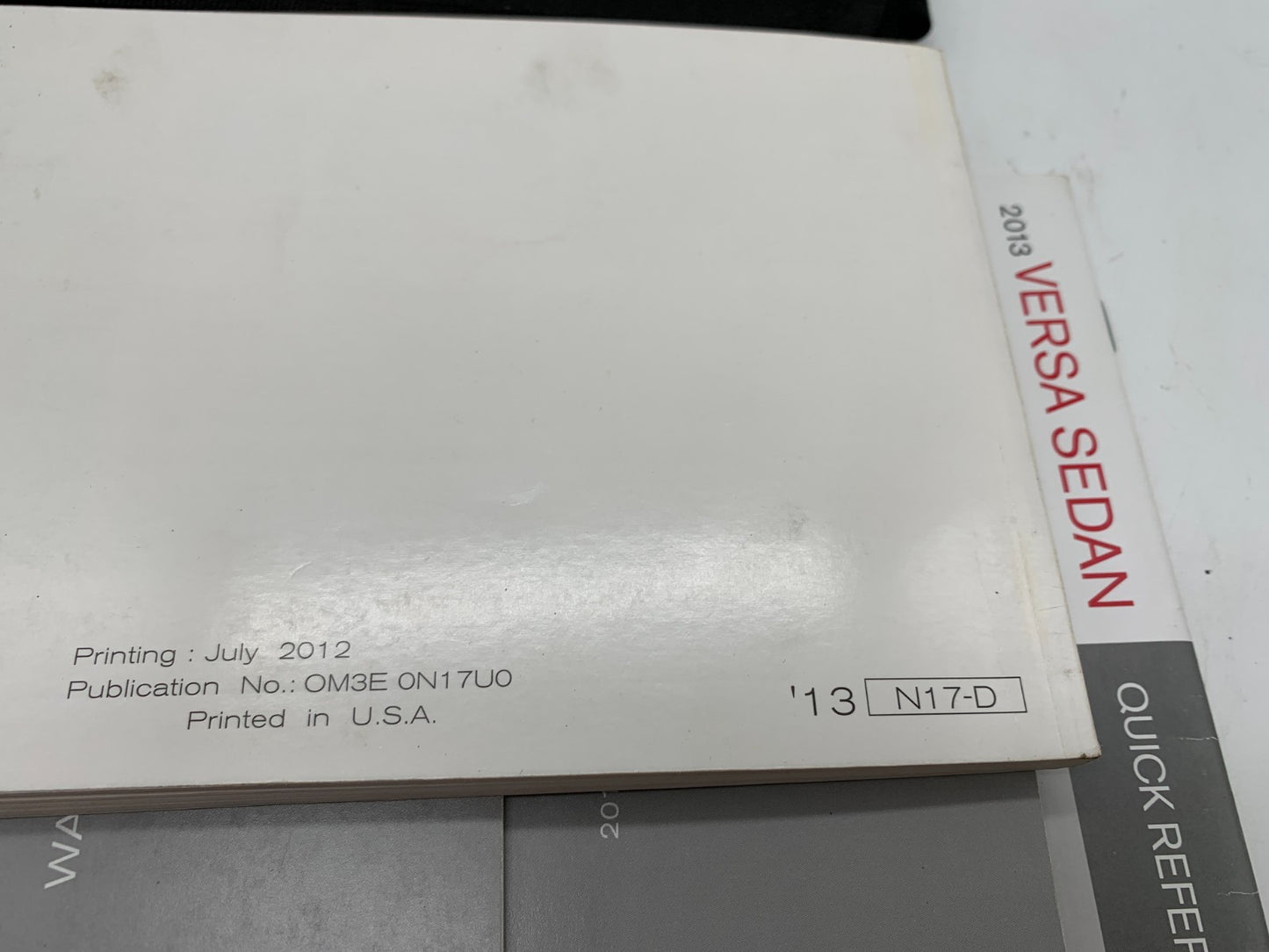 2013 Nissan Versa Sedan Owners Manual Set with Case OEM