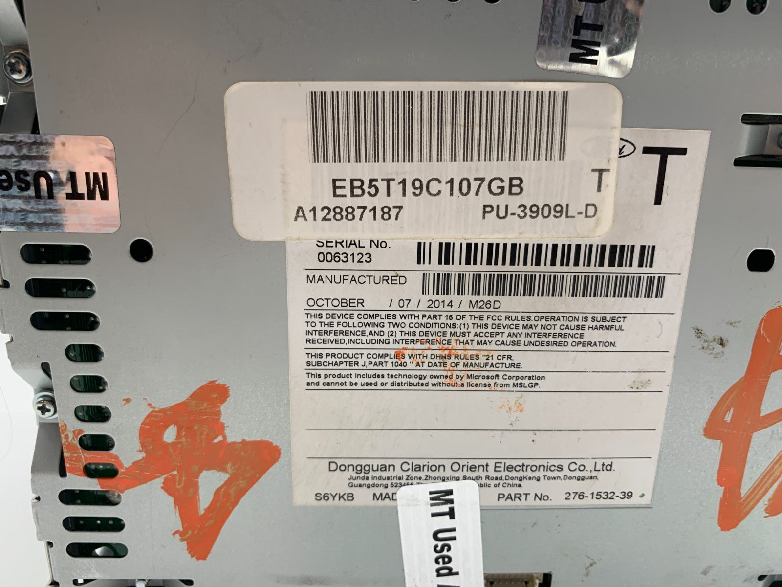 2015 Ford Explorer AM FM CD Player Radio Receiver OEM C01B51011