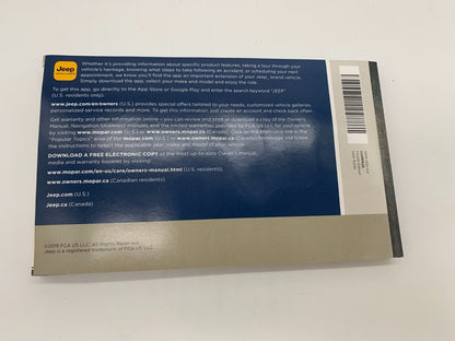 2018 Jeep Compass Owners Manual Set with Case OEM A02B56049