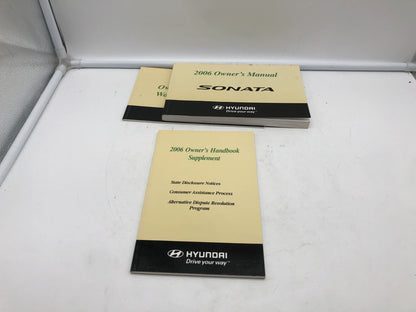 2006 Hyundai Sonata Owners Manual Set OEM A01B38009