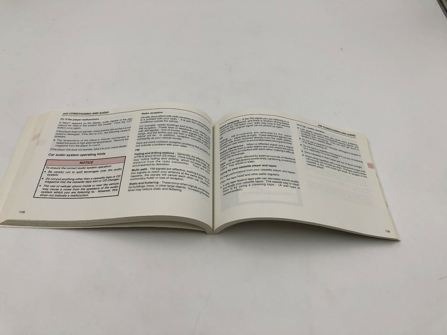 1999 Lexus ES300 ES 300 Owners Manual OEM E02B67006