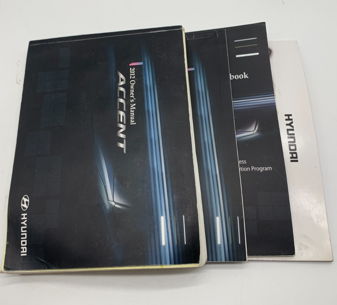 2012 Hyundai Accent Owners Manual Set with Case OEM B02B11020