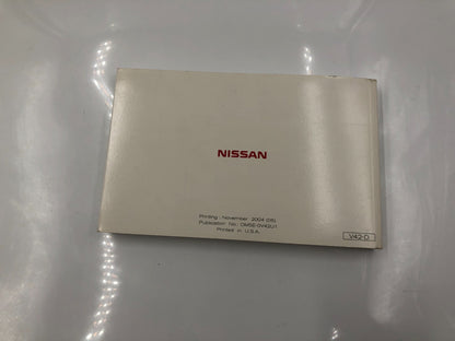 2005 Nissan Quest Owners Manual Set with Case OEM C02B10082