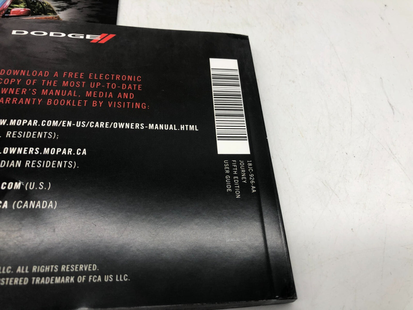 2018 Dodge Journey Owners Manual Set with Case OEM B04B21007