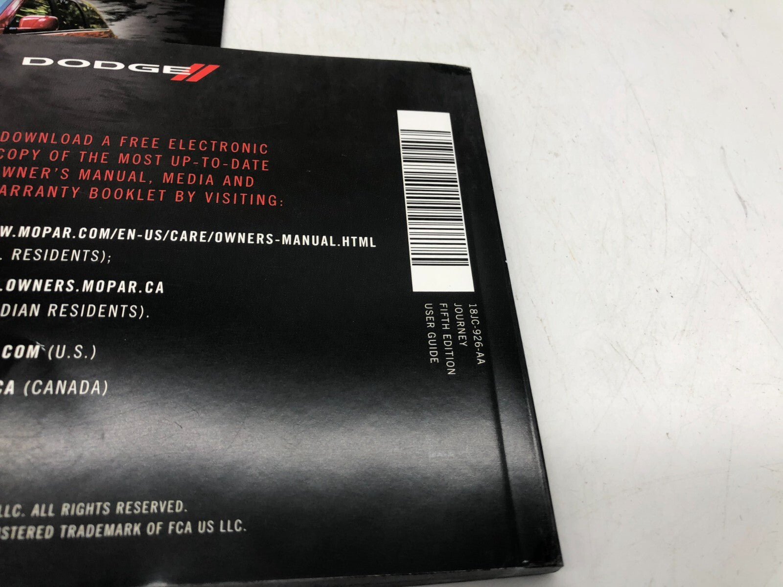 2018 Dodge Journey Owners Manual Set with Case OEM B04B21007