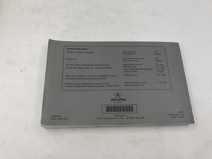 2008 Acura TL Owners Manual Set OEM A01B45027