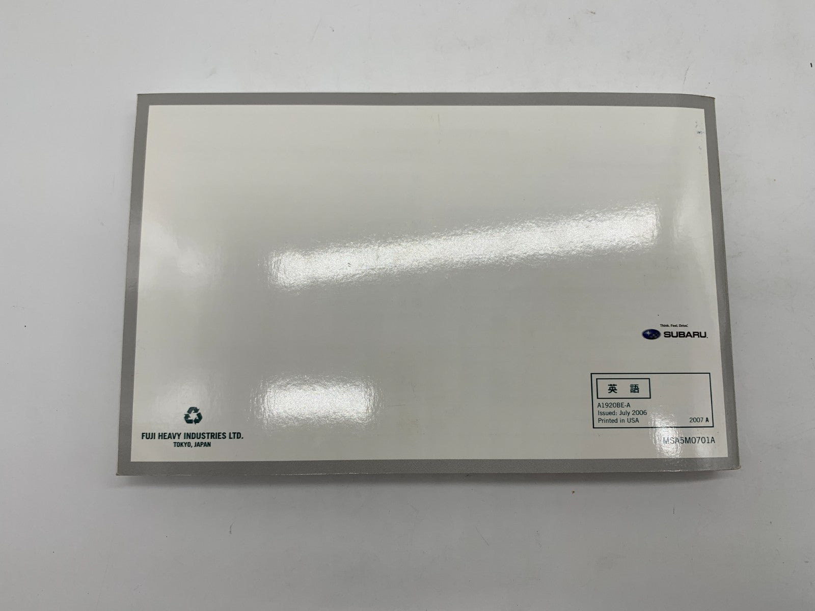 2007 Subaru Impreza Owners Manual with Case OEM