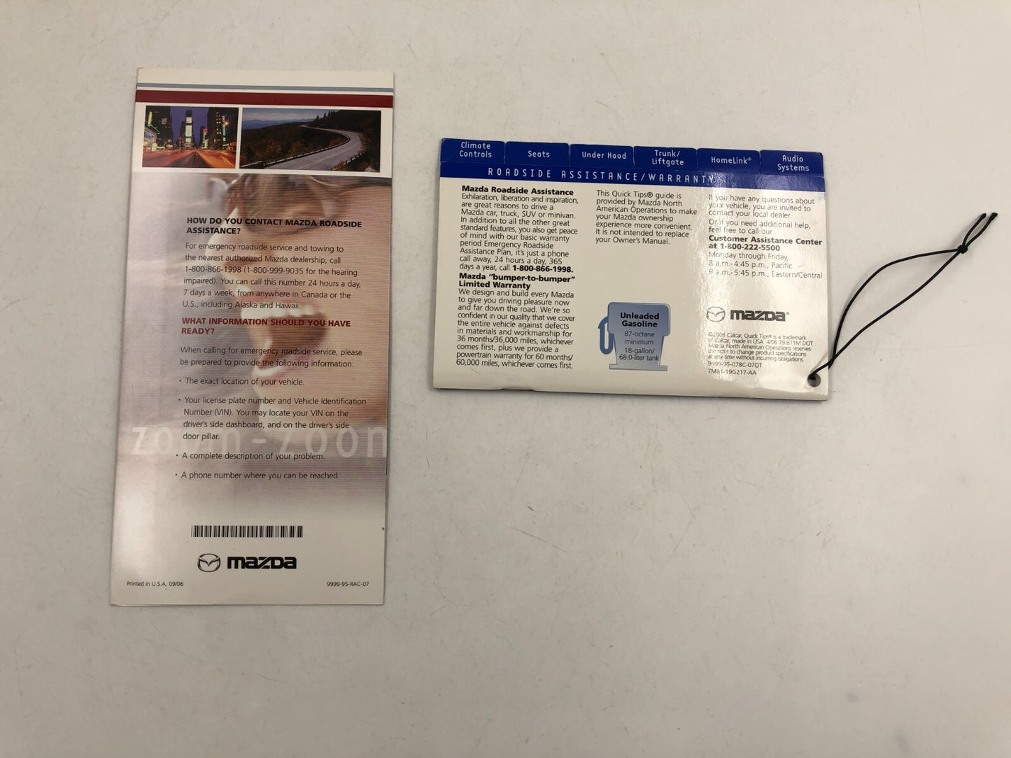 2007 Mazda 6 Owners Manual with Case OEM E02B70009