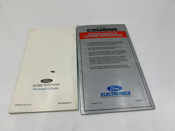 1990 Mercury Cougar Owners Manual Handbook OEM H04B11031