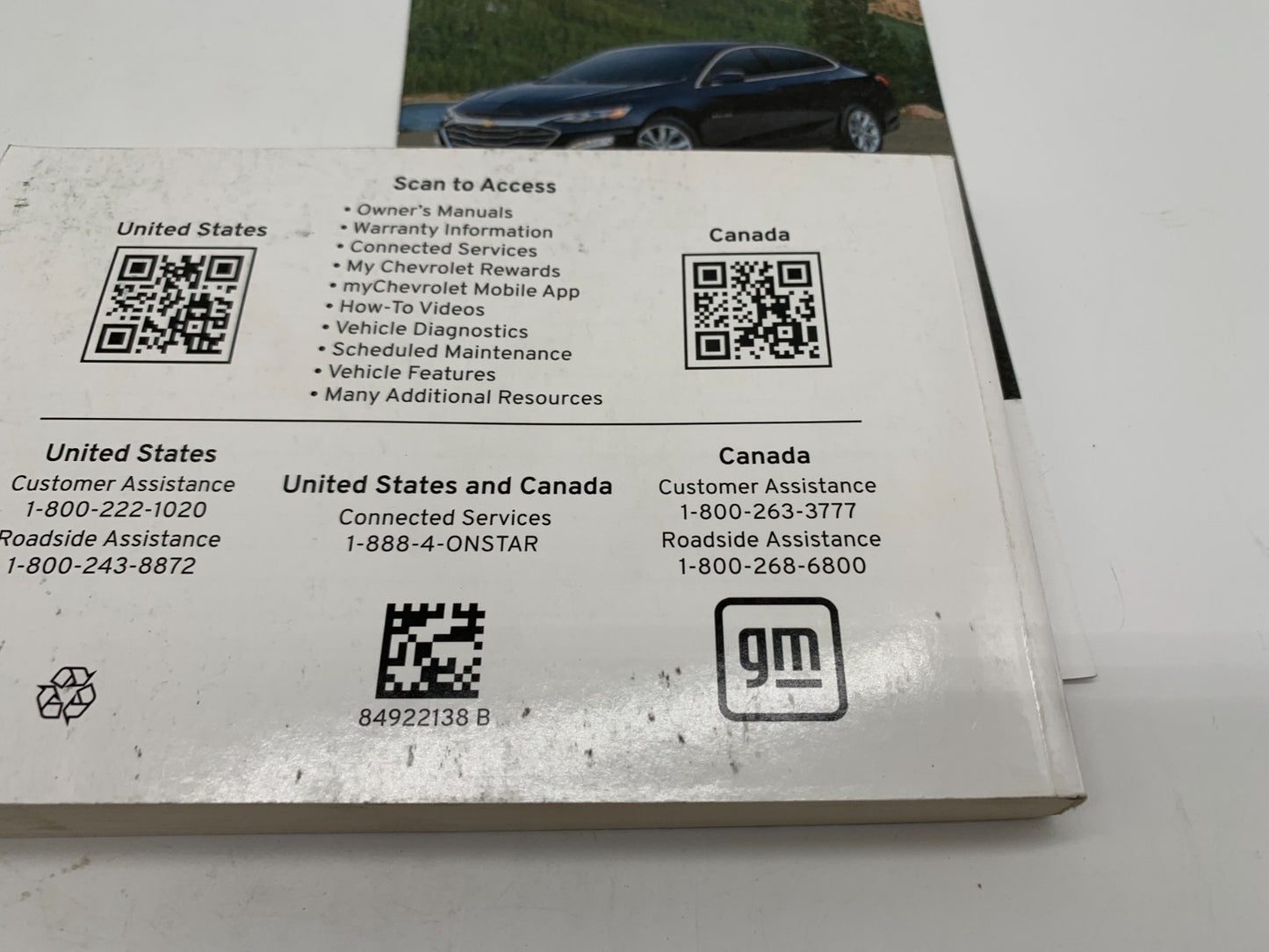 2023 Chevrolet Malibu Owners Manual OEM A01B33003