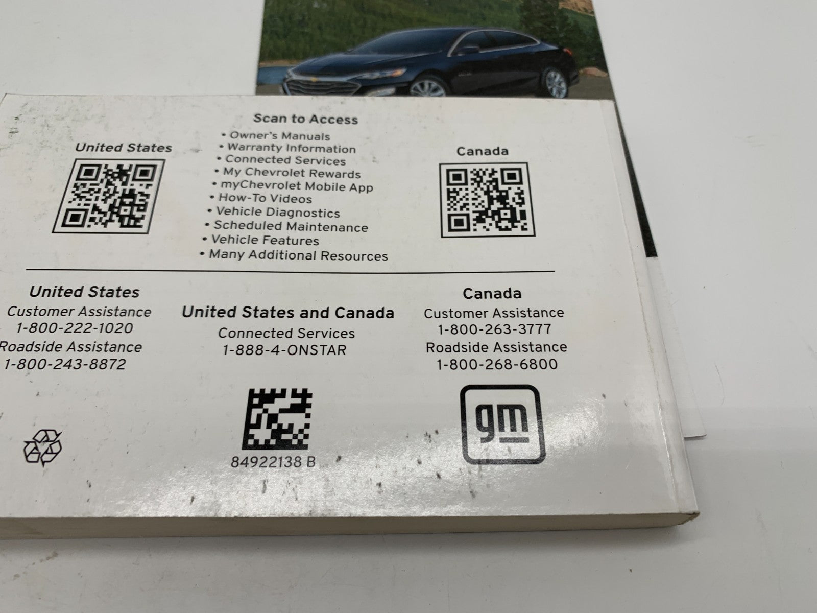 2023 Chevrolet Malibu Owners Manual OEM A01B33003
