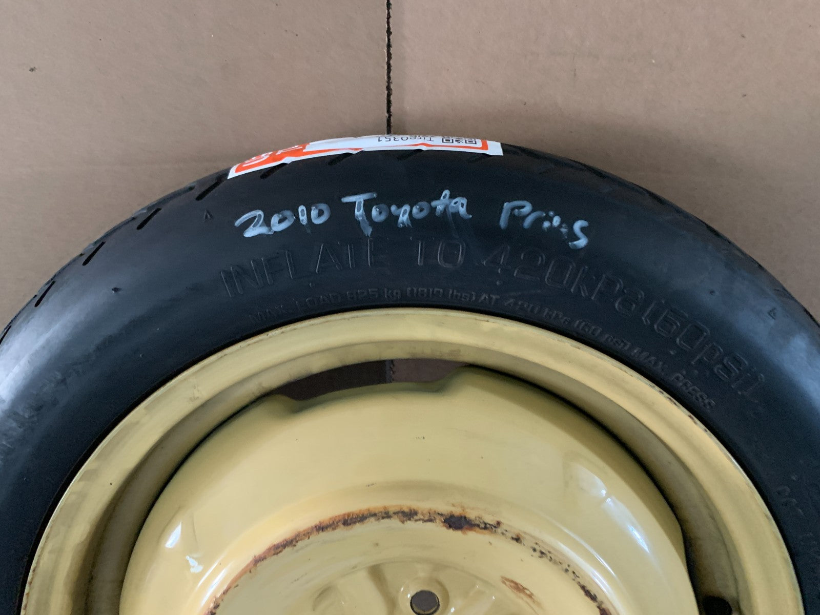 2010-2015 Toyota Prius 16" Spare Tire Compact Donut T135/80D16 OEM