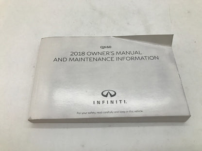 2018 Infiniti QX60 QX 60 Owners Manual Set with Case OEM E02B21021