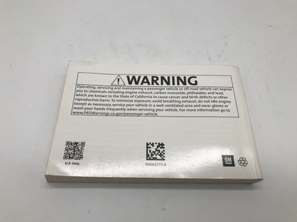 2018 Chevrolet Cruze Owners Manual OEM B03B25079