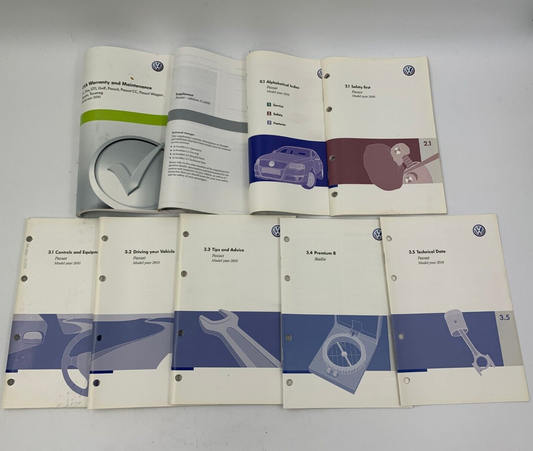 2010 Volkswagen Passat CC Owners Manual Set OEM A02B39066