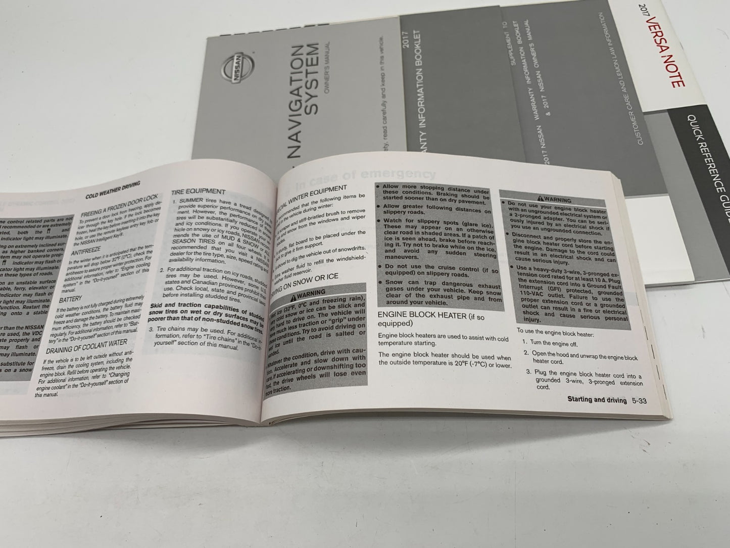 2017 Nissan Versa Note Owners Manual Set with Case OEM