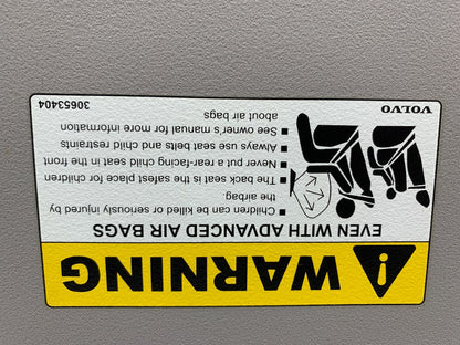 2007-2011 Volvo S40 Passenger Sun Visor Sunvisor Gray Illumination OEM A04B01009