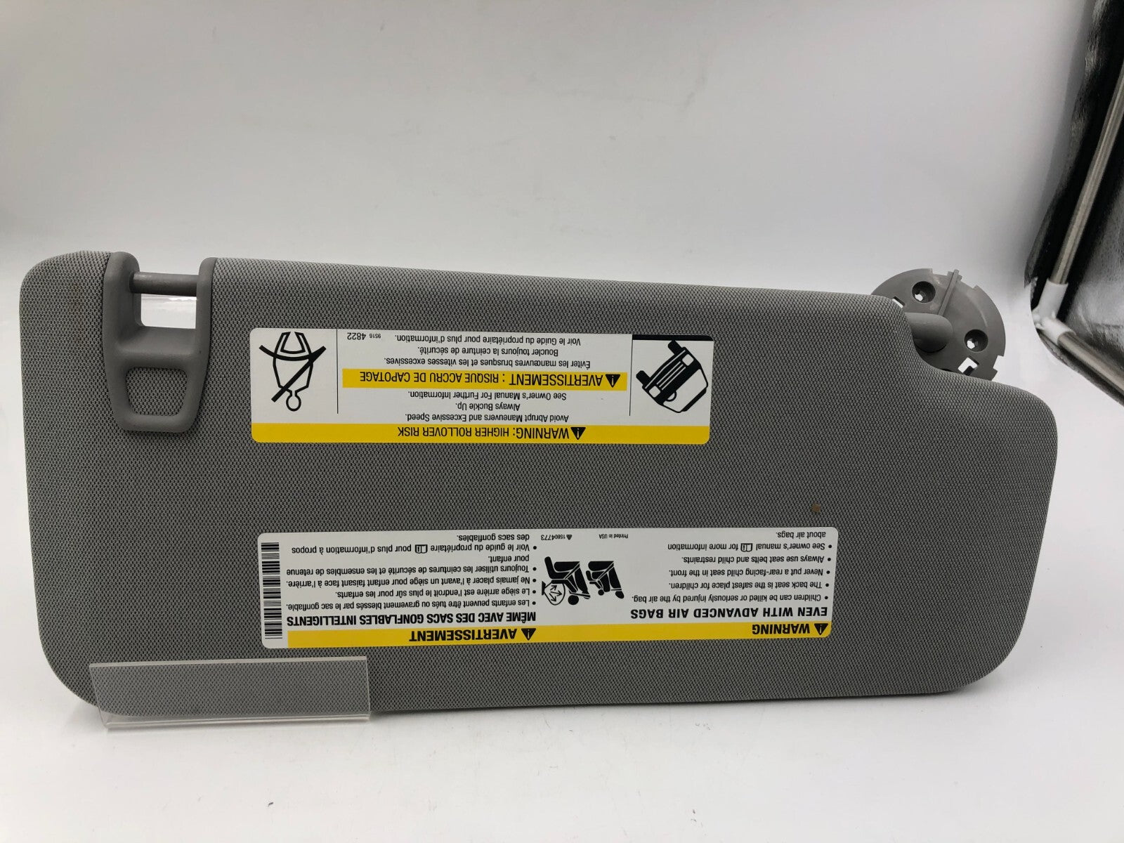 2017-2021 Chevrolet Trax Driver Sun Visor Gray OEM B02B05050