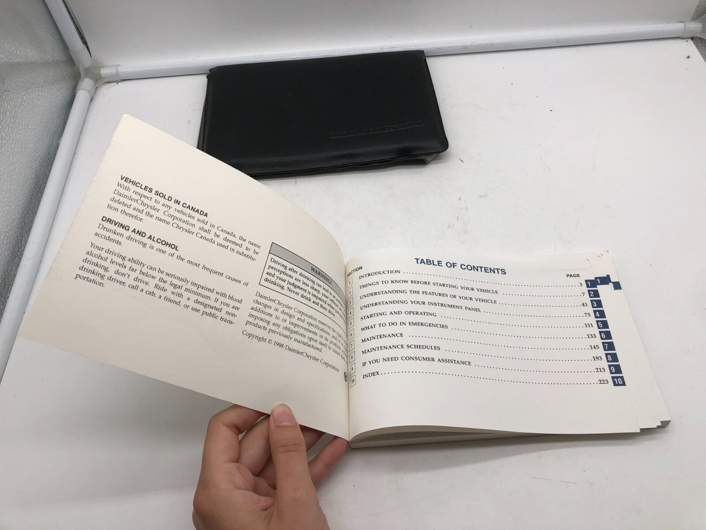 1999 Chrysler Concorde Owners Manual OEM A01B38008