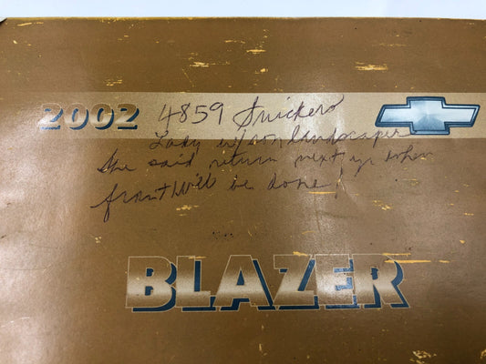 2002 Chevrolet Blazer Owners Manual OEM A01B03007