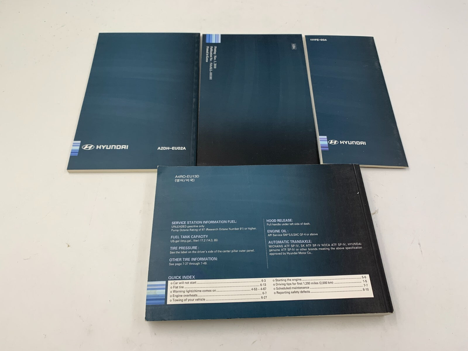 2011 Hyundai Sonata Hybrid Owners Manual with Leather Case OEM B02B38084