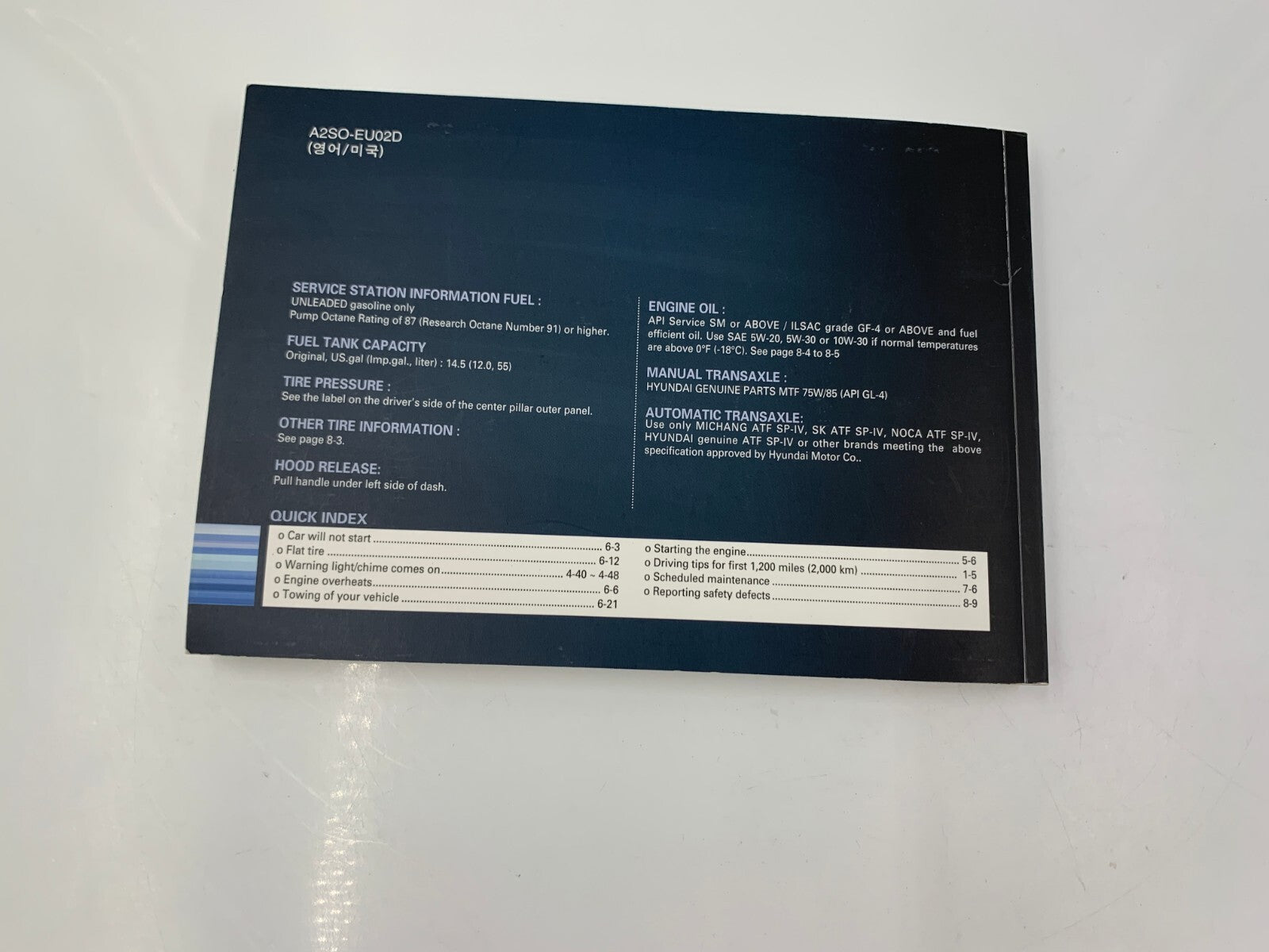 2010 Hyundai Tucson Owners Manual with Case OEM C02B19027