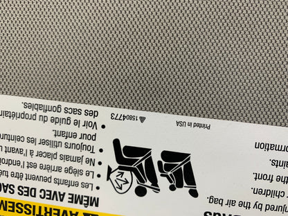 2017-2022 Chevrolet Trax Passenger Sun Visor Gray OEM C02B40030