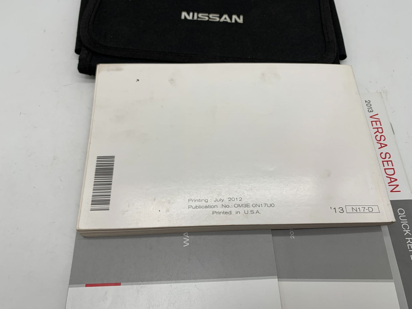 2013 Nissan Versa Sedan Owners Manual Set with Case OEM