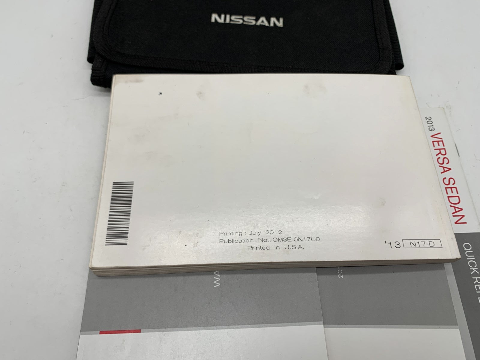 2013 Nissan Versa Sedan Owners Manual Set with Case OEM