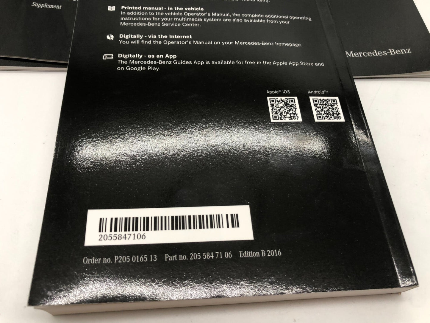 2016-2018 Mercedes-Benz CLass C-Lass Owners Manual Set with Case OEM B04B14051