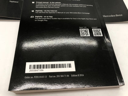 2016-2018 Mercedes-Benz CLass C-Lass Owners Manual Set with Case OEM B04B14051