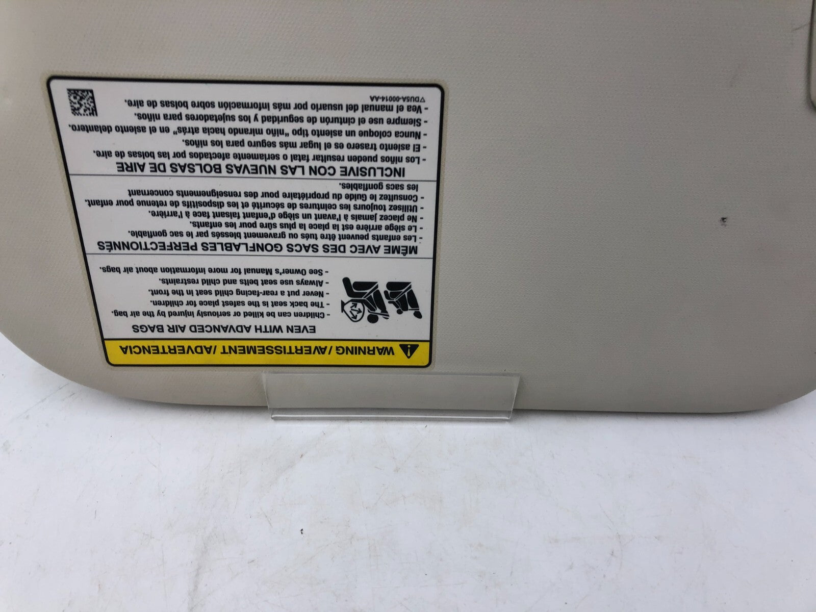 2013-2018 Ford Escape Passenger Sun Visor Sunvisor Ivory OEM B04B30001