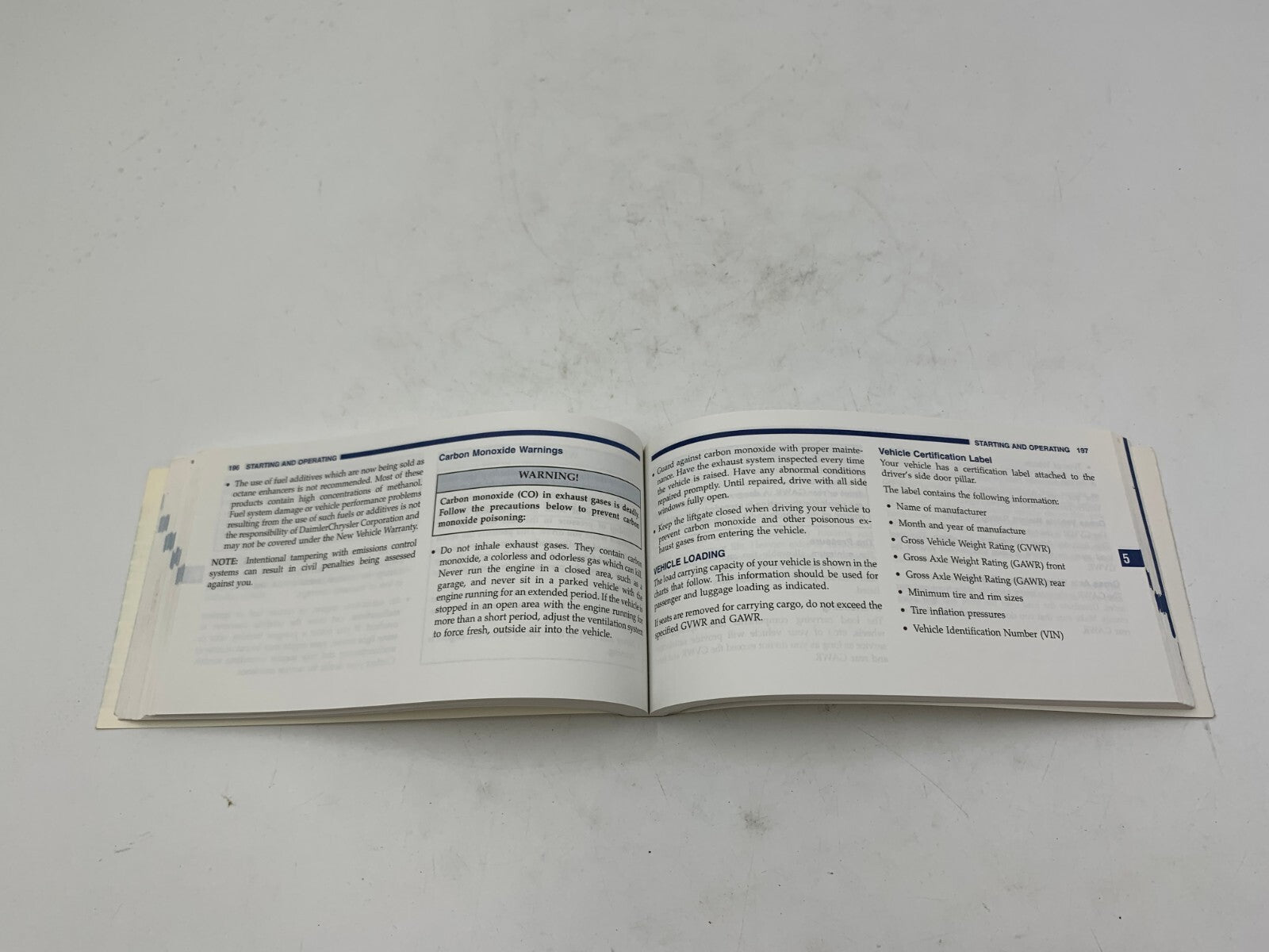 2000 Dodge Caravan Owners Manual OEM B02B49044