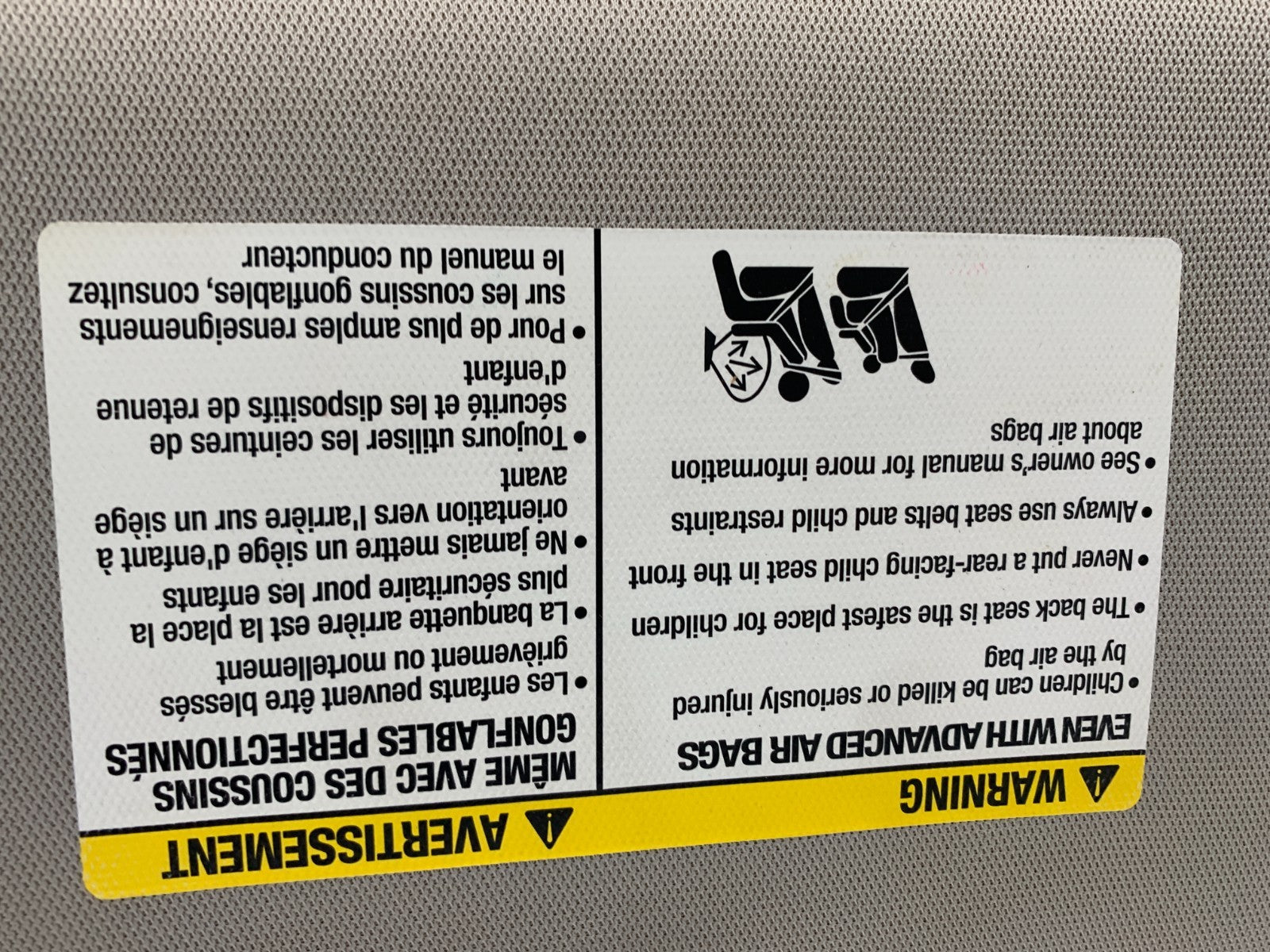 2013-2019 Nissan Altima Passenger Sun Visor Gray Illumination OEM C01B40031