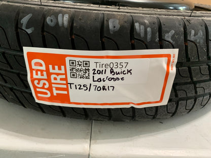 2010-2016 Buick Lacrosse 17" Spare Tire Compact Donut T125/70R17 OEMa