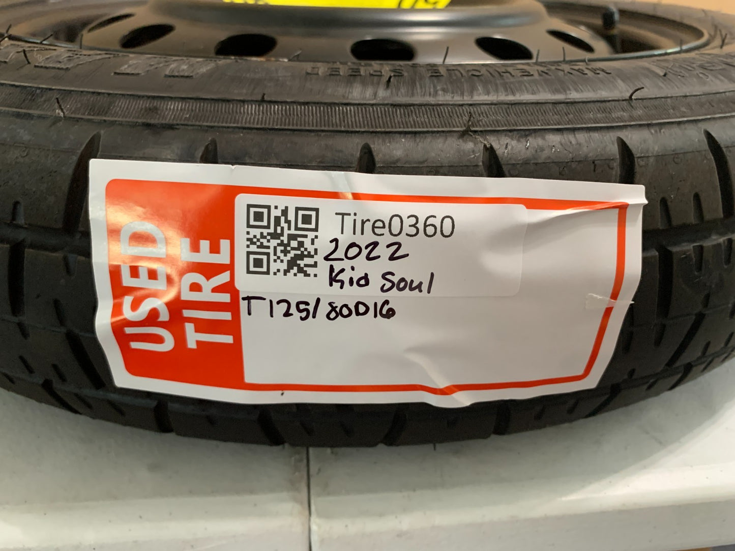 2014-2025 Kia Soul Spare Tire 16" Compact Donut T125/80D16