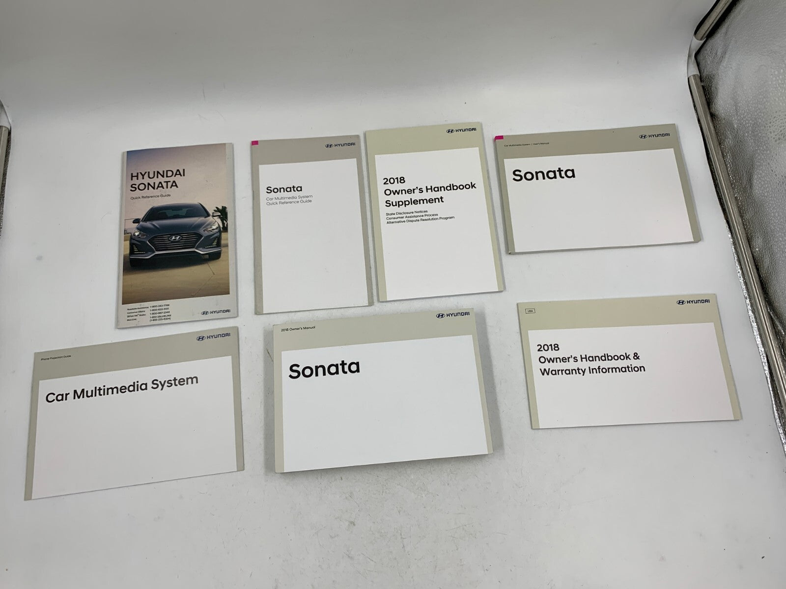 2018 Hyundai Sonata Owners Manual Set with Case OEM A04B42009