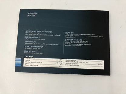 2012 Hyundai Azera Owners Manual Set with Case OEM C02B18001