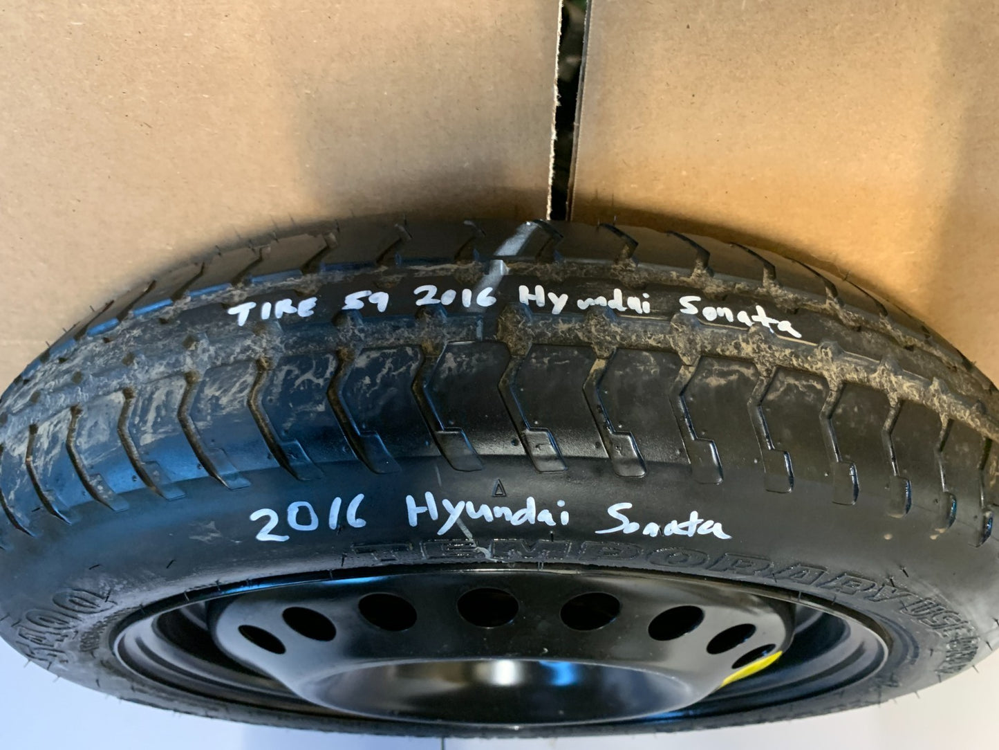 2015-2025 Hyundai Sonata 16" Spare Tire Wheel Compact Donut T125/80D16 Hankook