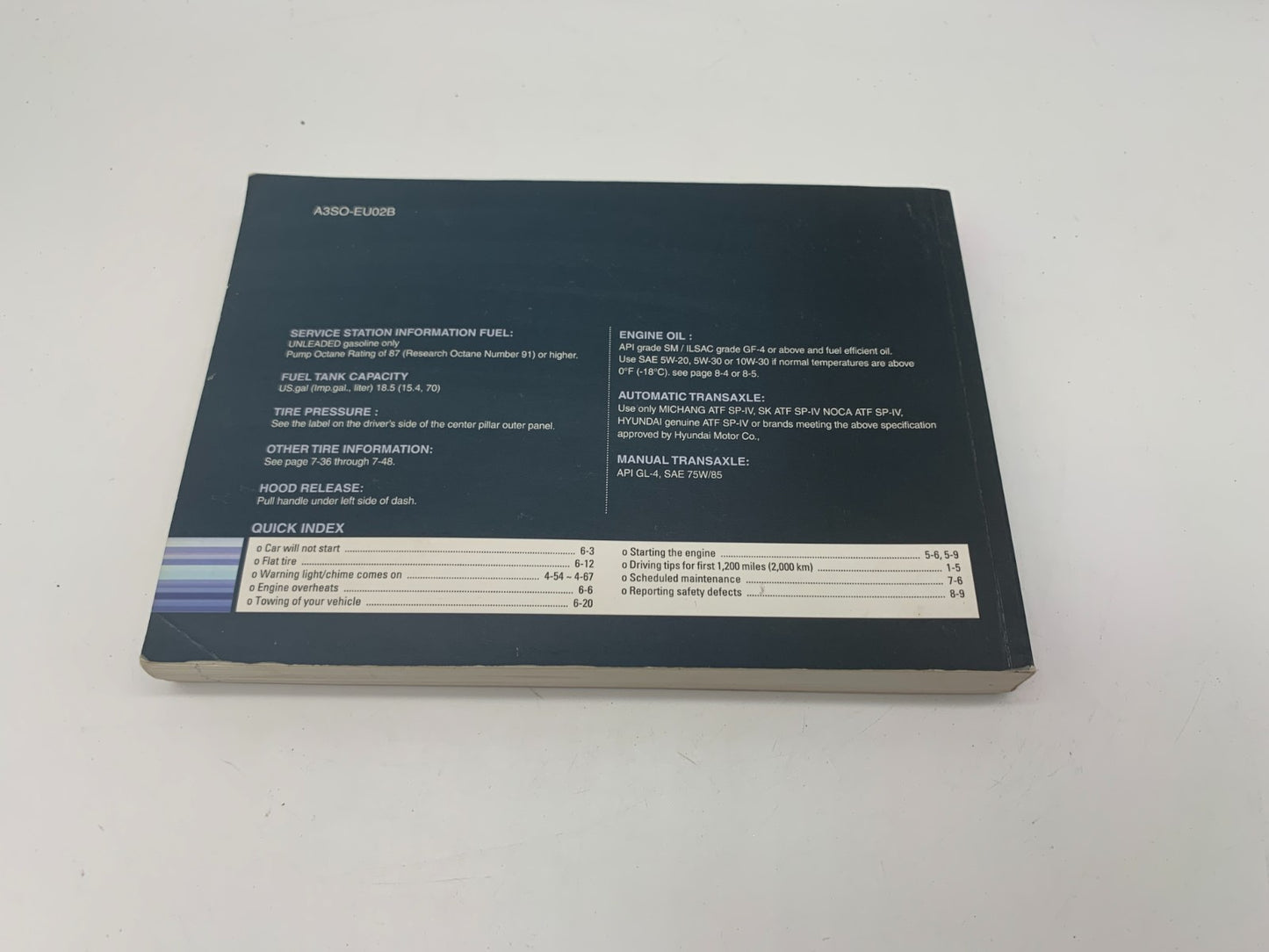 2011 Hyundai Sonata Owners Manual Includes Case OEM A02B35100