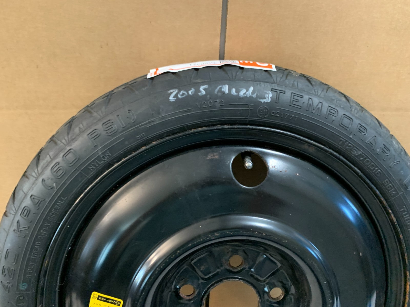 2004-2013 Mazda 3 Mazda3 16" Spare Tire Compact Donut T125/70D16 OEM