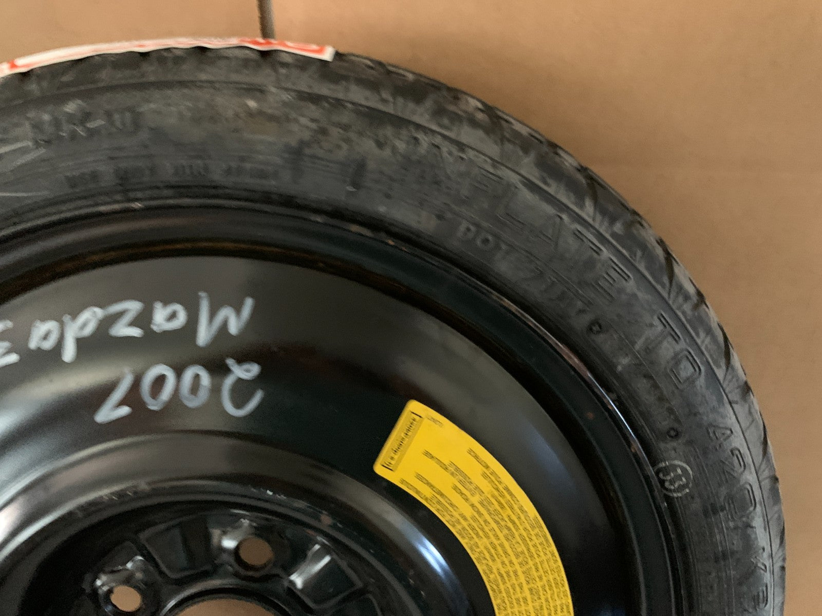2004-2013 Mazda 3 Mazda3 16" Spare Tire Compact Donut T125/70D16