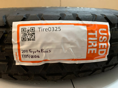 2010-2015 Toyota Prius 16" Spare Tire Compact Donut T135/80D16 OEM