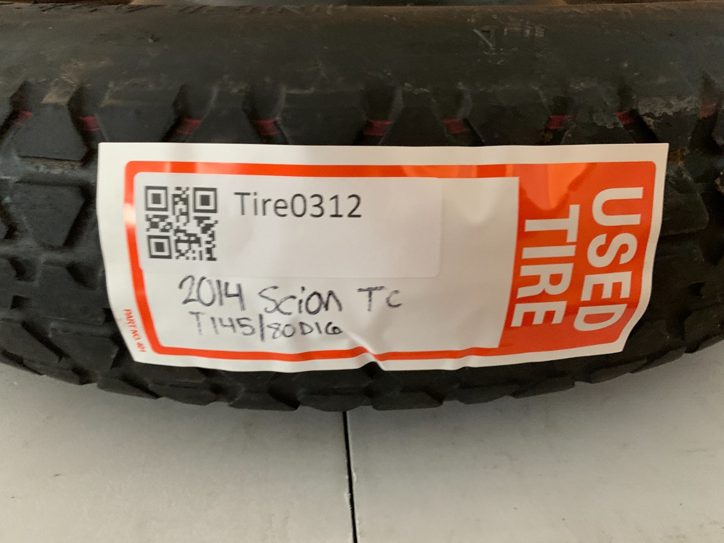 2011-2016 Scion tC 16" Spare Tire Compact Donut T145/80D16