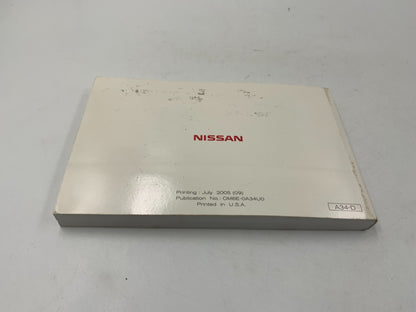 2006 Nissan Maxima Owners Manual Set with Case OEM B02B38083